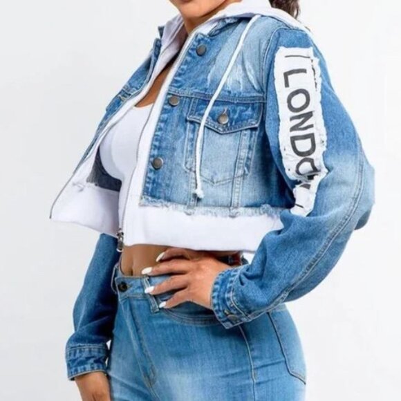 Stylish fashion icon CROP Jean Jacket - Picture 11 of 11